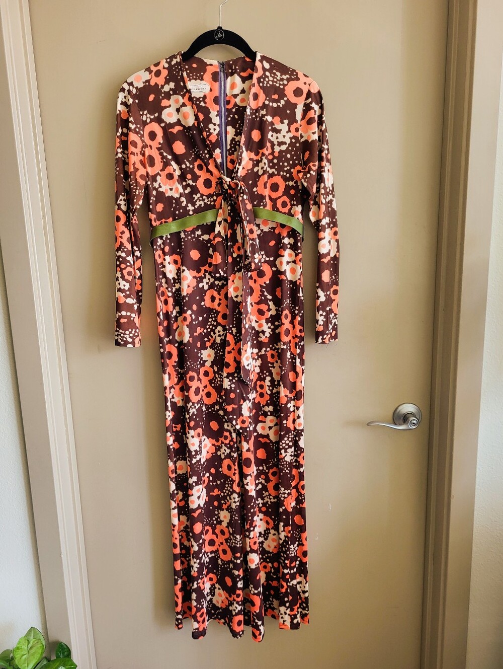 Vintage 1970s Psychedelic Floral Maxi Dress • Hippie Boho Empire Waist